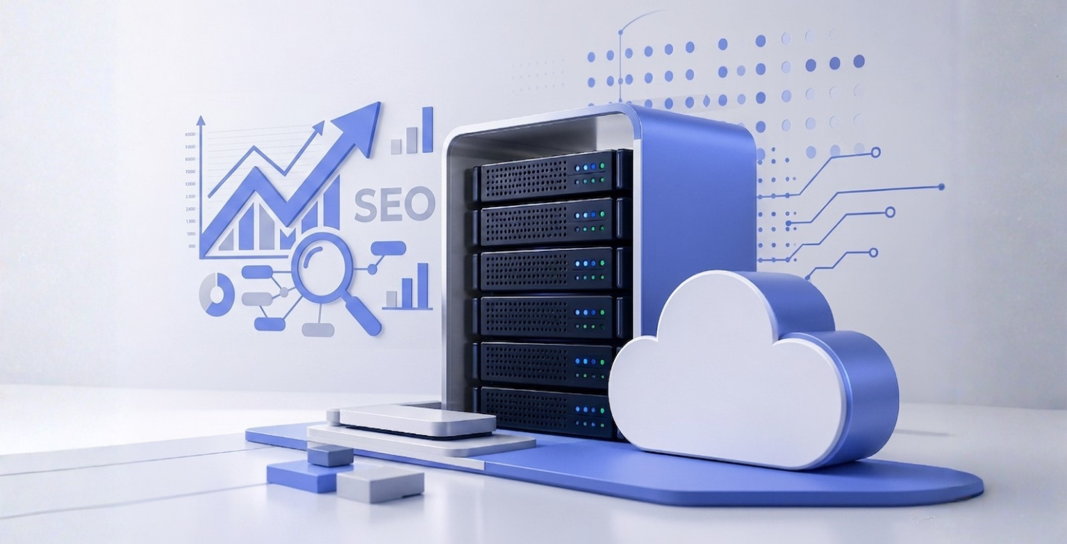 web hosting SEO impact diagram showing speed and ranking relationship